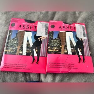 2 Pair Spanx Marvelous Mama Assets Shaping Tights Opaque Stripe Size 3 Maternity